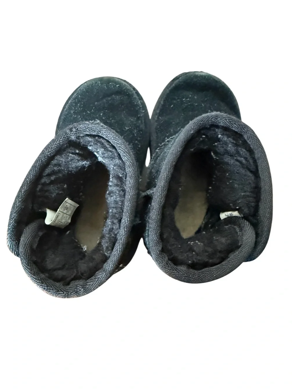 UGG Kids Jon’s Short Plush Boot - Black Suede-Size 8